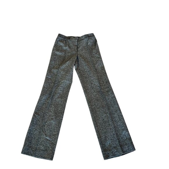 Akris Punto Marla Black Diagonal Tweed Wool Silk Pants Size 6 NWT - Picture 1 of 11